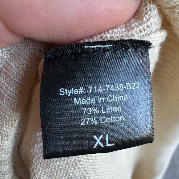 Jenni Kayne Finley Linen Blend Cream Cardigan, size XL - Picture 4 of 7